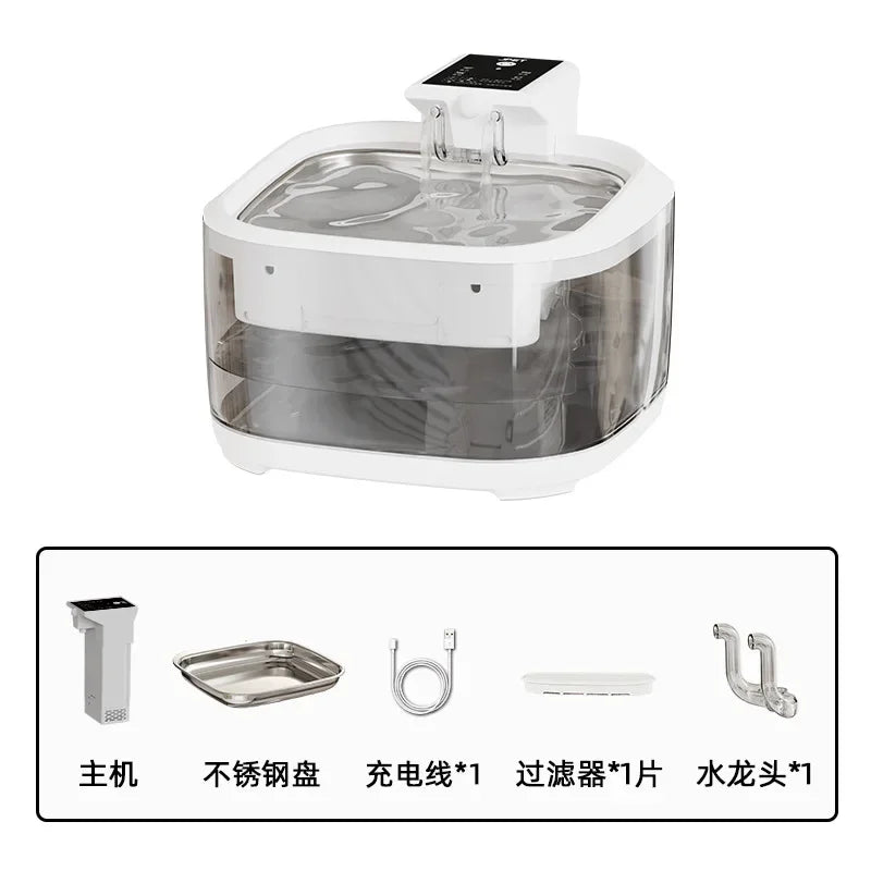 Yztrax AquaPet™ – Bebedouro Sem Fios para Animais de Estimação 4,5L | Sensor de Movimento | Bateria 5000mAh