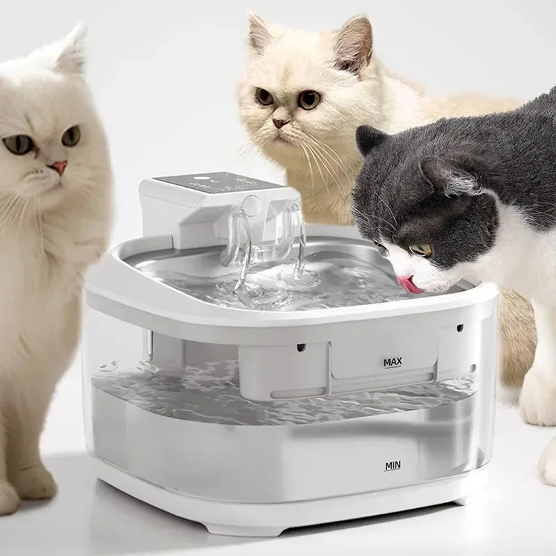 Yztrax AquaPet™ – Bebedouro Sem Fios para Animais de Estimação 4,5L | Sensor de Movimento | Bateria 5000mAh