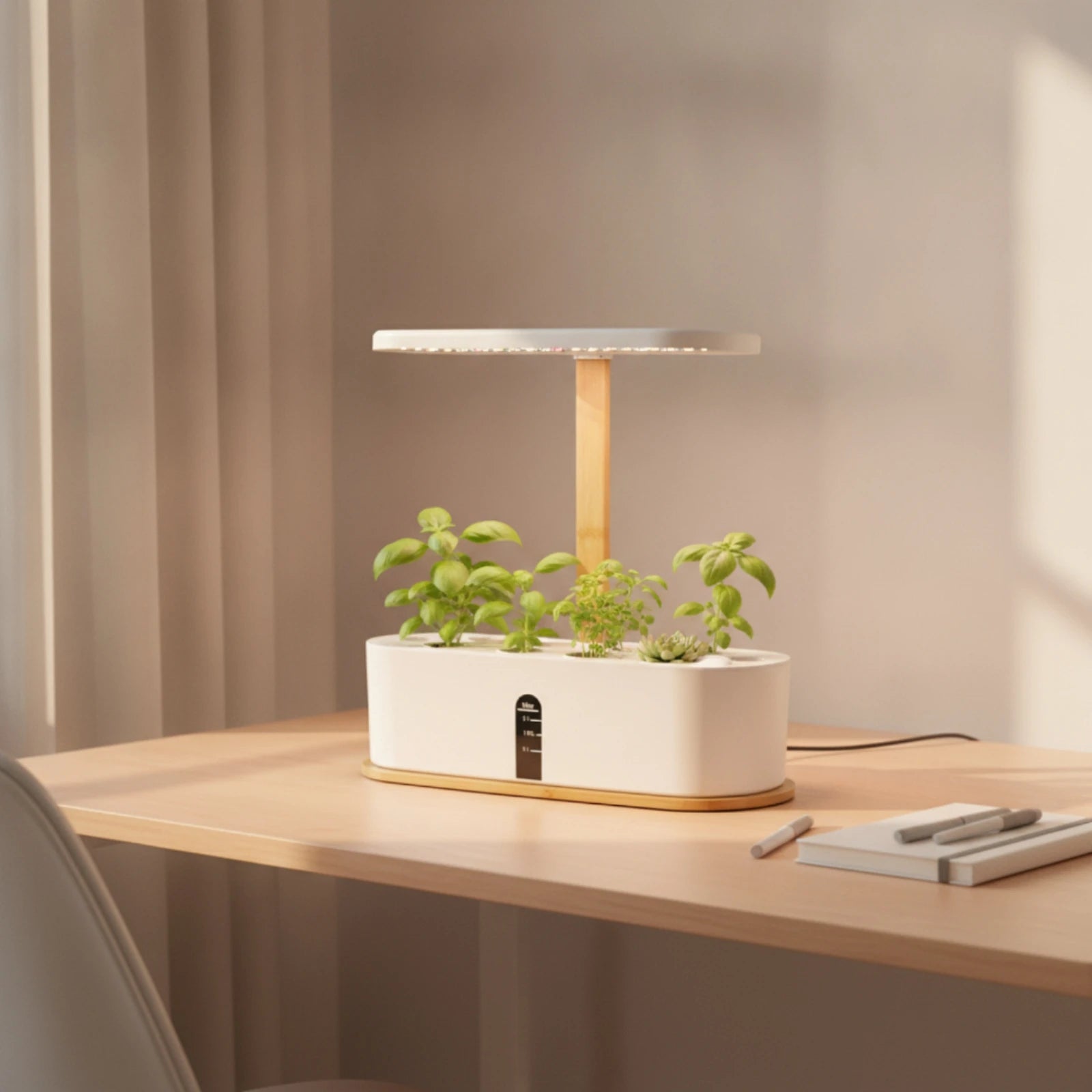 Yztrax GreenBox™ – Jardim Hidropónico Interior com Luz LED de Crescimento | Compacto e Elegante