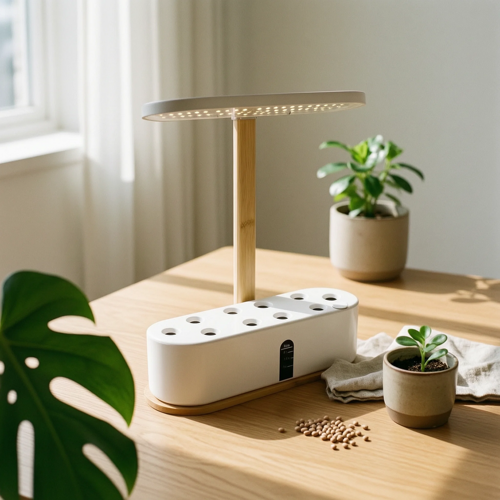 Yztrax GreenBox™ – Jardim Hidropónico Interior com Luz LED de Crescimento | Compacto e Elegante